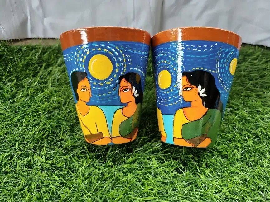 Photo of Terracotta Chai Cup Set, a piece of Pottery by Rama Devi